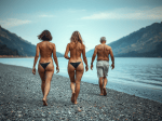 trois-femme-nue-de-40-ans-marche-sur-une-etroite