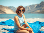 une-femme-sans-costume-de-bain-brune-aux-cheveux-courts