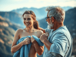une-femmes-nue-se-seche-avec-un-linge-bleu-au