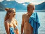 une-femmes-nue-se-seche-avec-un-linge-bleu-sur