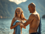 une-femmes-nue-se-seche-avec-un-linge-bleu-sur